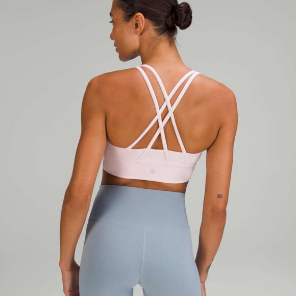 lululemon Energy Longline Bra Medium Support B-D Cups - Flush Pink Size 10 - Picture 3 of 7